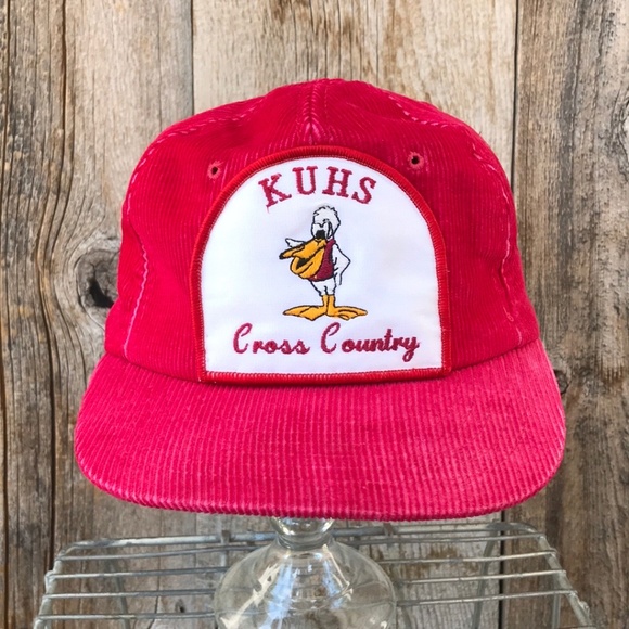 Vintage Other - VTG 70s-80s KUHS Cross Country Team Corduroy Snapback Hat, OS